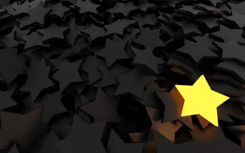 Background Black stars 3d Illustrazione stock