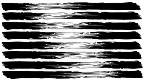 Background with black thick stripes painted with brush, pattern Stock Illustration