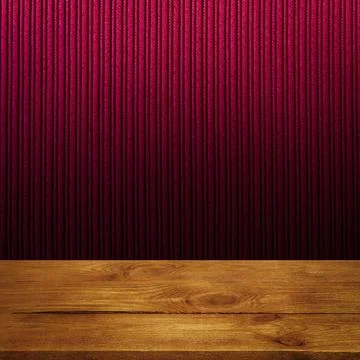 The background is blank wooden boards and a textured striped wall with gradie Stock Photos