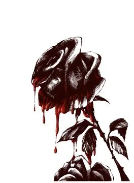Background Bleeding Rose Digital pain Illustration Stock Illustration