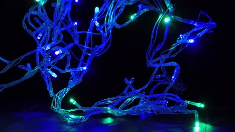 Background of blinking garlands of lights Stock Footage 221585571