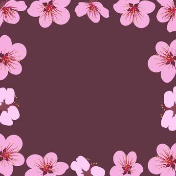 Background of blooming pink flowers. Vector illustration Stock Illustration