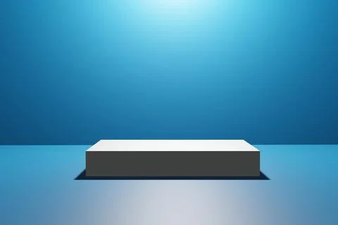 Background blue 3d cosmetic minimal scene with platform. brown background vec Stock Illustration