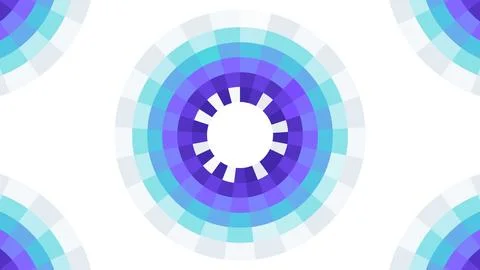 Background a blue and white circle with a white dot in the center Illustrazione stock