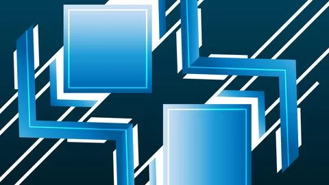 Background blue and white design with a white arrow pointing to the right Stock Illustration