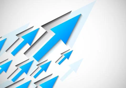 Background with blue arrows Illustrazione stock