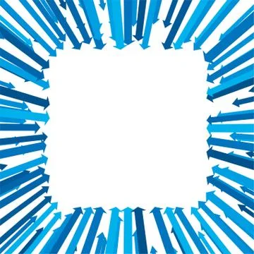 Background with blue arrows in square shape. Stock Illustration