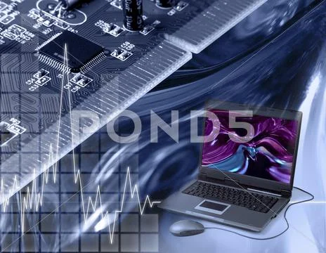Background blue board business chip circuit Stock Illustration