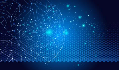 Background with blue cells. Information Technology. Internet. Stock Illustration