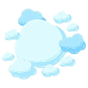 Background with blue clouds. Cartoon image of overcast sky. Stock Illustration