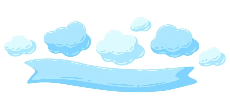 Background with blue clouds. Cartoon image of overcast sky. Stock Illustration