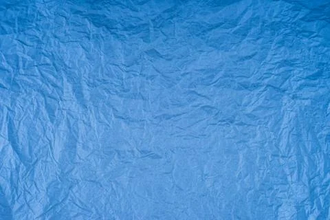 Background of blue empty wrinkled paper. Backdrop texture with copyspace and 스톡 사진