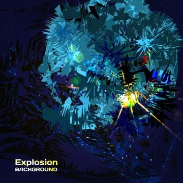 Background of blue exploding in cosmos with highlights with spac Illustrazione stock