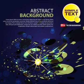 Background of blue exploding in cosmos with highlights with spac Stock Illustration