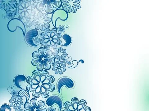 Background with blue flowers Stock Illustration