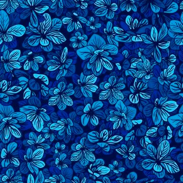 Background with blue flowers Stock Illustration