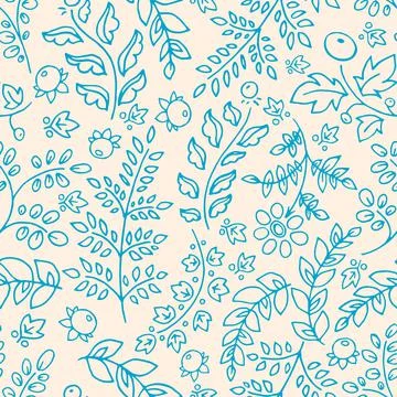 Background with blue flowers Stock Illustration