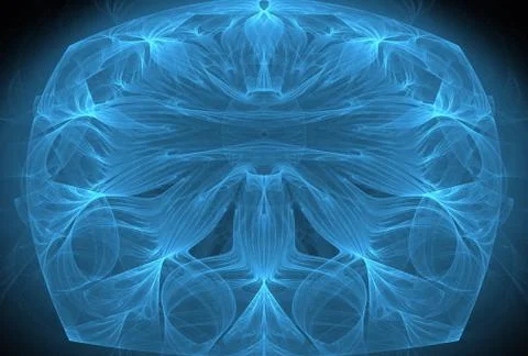 Background blue fractal node 스톡 일러스트