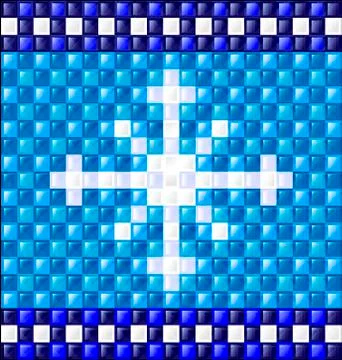 Background blue glossy cubes and snowflake Illustrazione stock