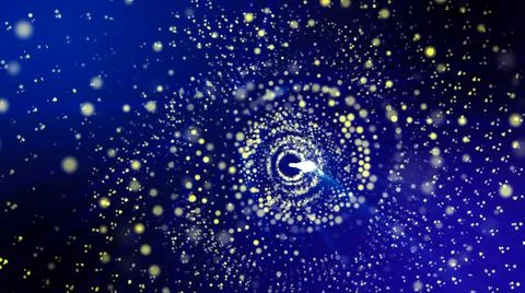 Background of blue glowing particles. 3d render illustration Illustrazione stock