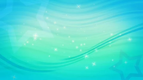 Background Blue Green Waves Stars Sparkles Stock Footage