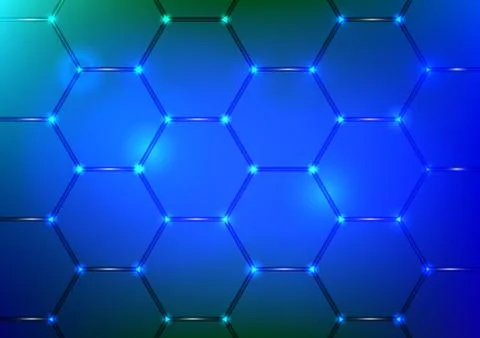Background with blue hexagon texture Stock Illustration