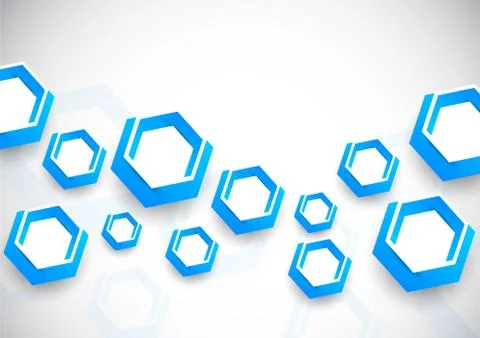 Background with blue hexagons Stock Illustration