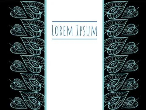 Background with blue leaves space for text in the center Stock Illustration