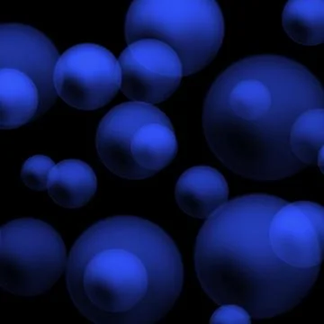 Background with blue matt abstract bubble in darkness Stock Illustration