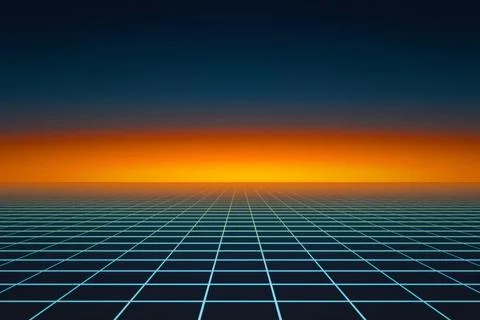 Background of blue neon grid Stock Illustration