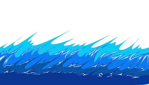 Background of blue ocean waves with a white background. Perfect for wallpap.. Stock Illustration