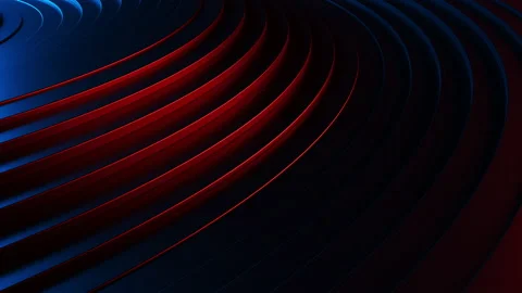 Background of blue rings with red backlight moving waves. Loop animation Stock Footage 229411509