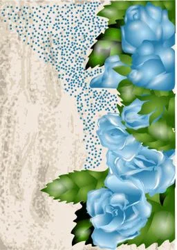 Background with blue rose Stock Illustration