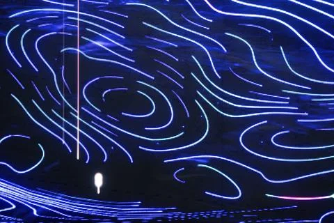 Background blue screen technology LED modern and beautiful. Foto stock