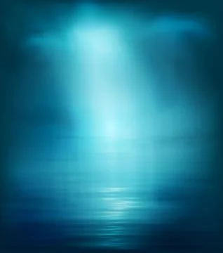 Background Blue Sea With Light Stock Illustration