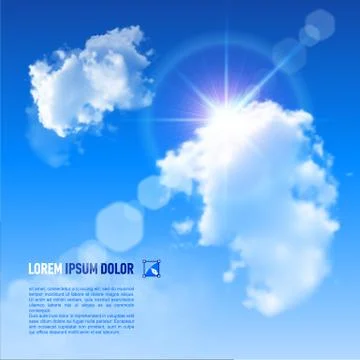 Background with blue sky and clouds. Vector. Stockillustratie