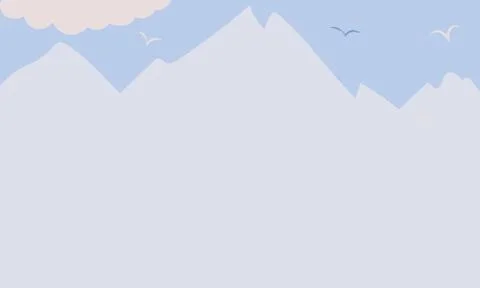 Background with blue sky and clouds, soaring birds, mountines, vector basis f Stock Illustration