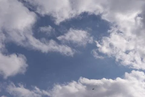 Background of blue sky and white clouds Stock Photos