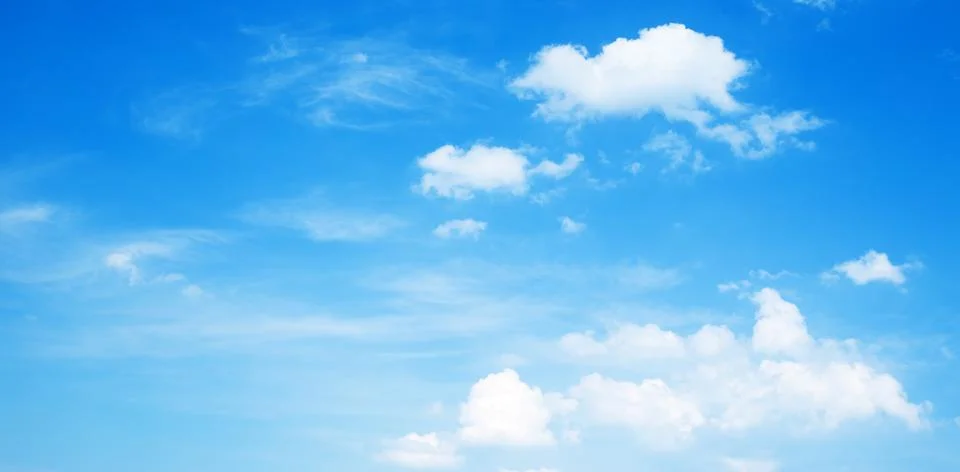 Background, blue sky with white clouds Stock Photos
