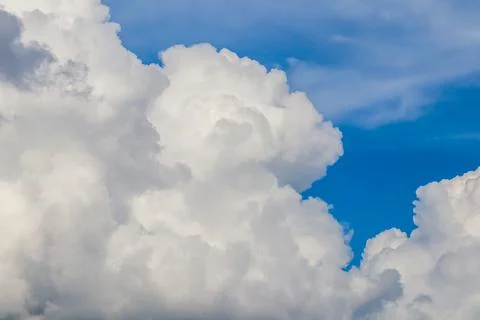 Background of blue sky with white clouds Stock Photos