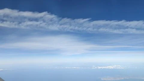 Background blue sky white clouds, air atmosphere weather nature Stock Photos