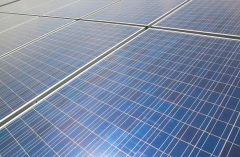 Background of blue solar panels Foto stock