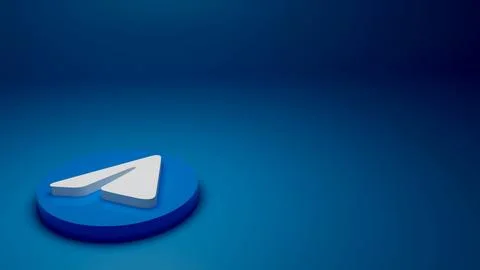 Background Blue With Telegram icon 3d rendering Stock Illustration