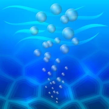 Background with blue underwater landscape Stock Illustration