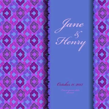 Background with blue violet lattice vector pattern and text place Illustrazione stock