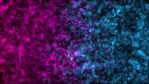 Background of blue-violet particles from which a glow emanates. Stock Footage 308147710