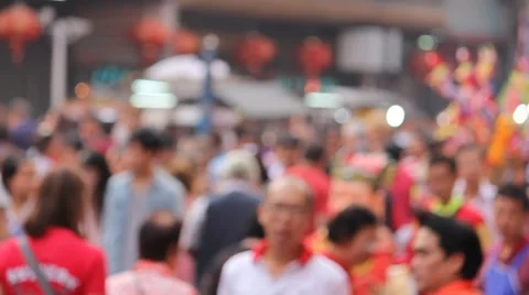 Background Blur Group Parade of many peoples. Stock Footage 68303740