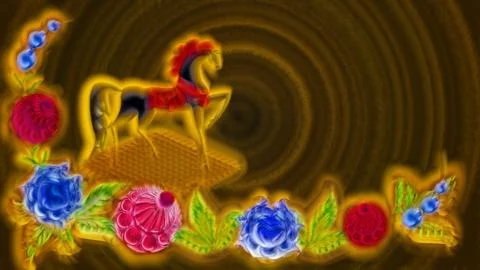 Background with blur Russian folk patterns for the design of textiles Stock Illustration