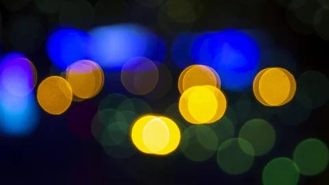 Background blurred abstraction of colored lanterns and decorations. bokeh tex Foto stock