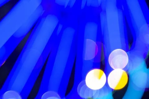Background blurred abstraction of colored lanterns and decorations. bokeh tex Stock Photos